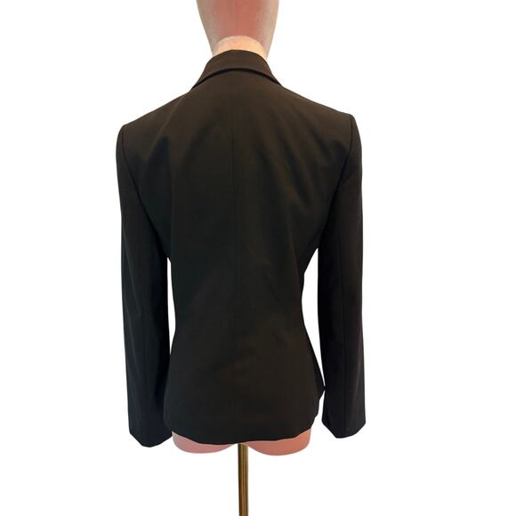 TAHARI ASL Black Blazer Jacket Lined Tapered Waist 2 Snap Close Size 4 - Picture 2 of 5